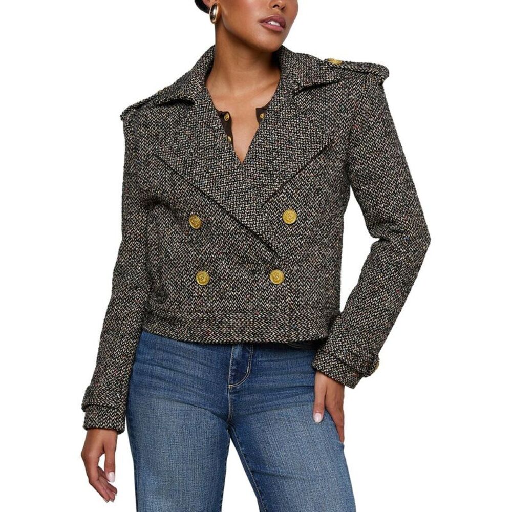 L’Agence Womens Xoey Cropped Trench Coat